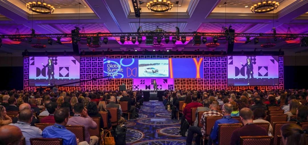 The main stage at the PMI Global Summit, back as a live event.