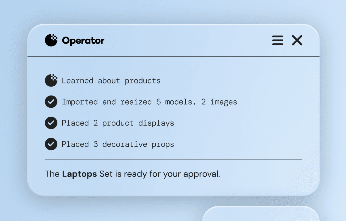 Operator summarizes its reasoning and enumerates Operations it's performed.